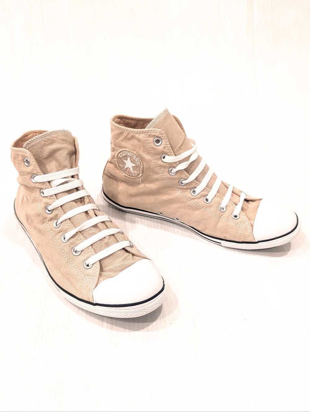CONVERSE Men's High-Top Tan Canvas Sneakers Size 11